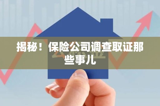 建宁揭秘！保险公司调查取证那些事儿