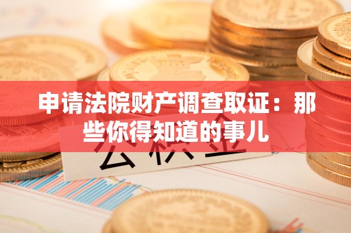 建宁申请法院财产调查取证：那些你得知道的事儿