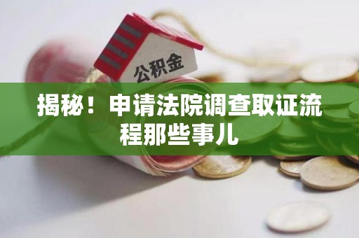 建宁揭秘！申请法院调查取证流程那些事儿