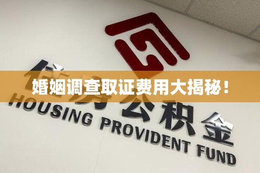 建宁婚姻调查取证费用大揭秘！