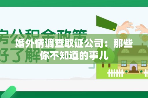 建宁婚外情调查取证公司：那些你不知道的事儿